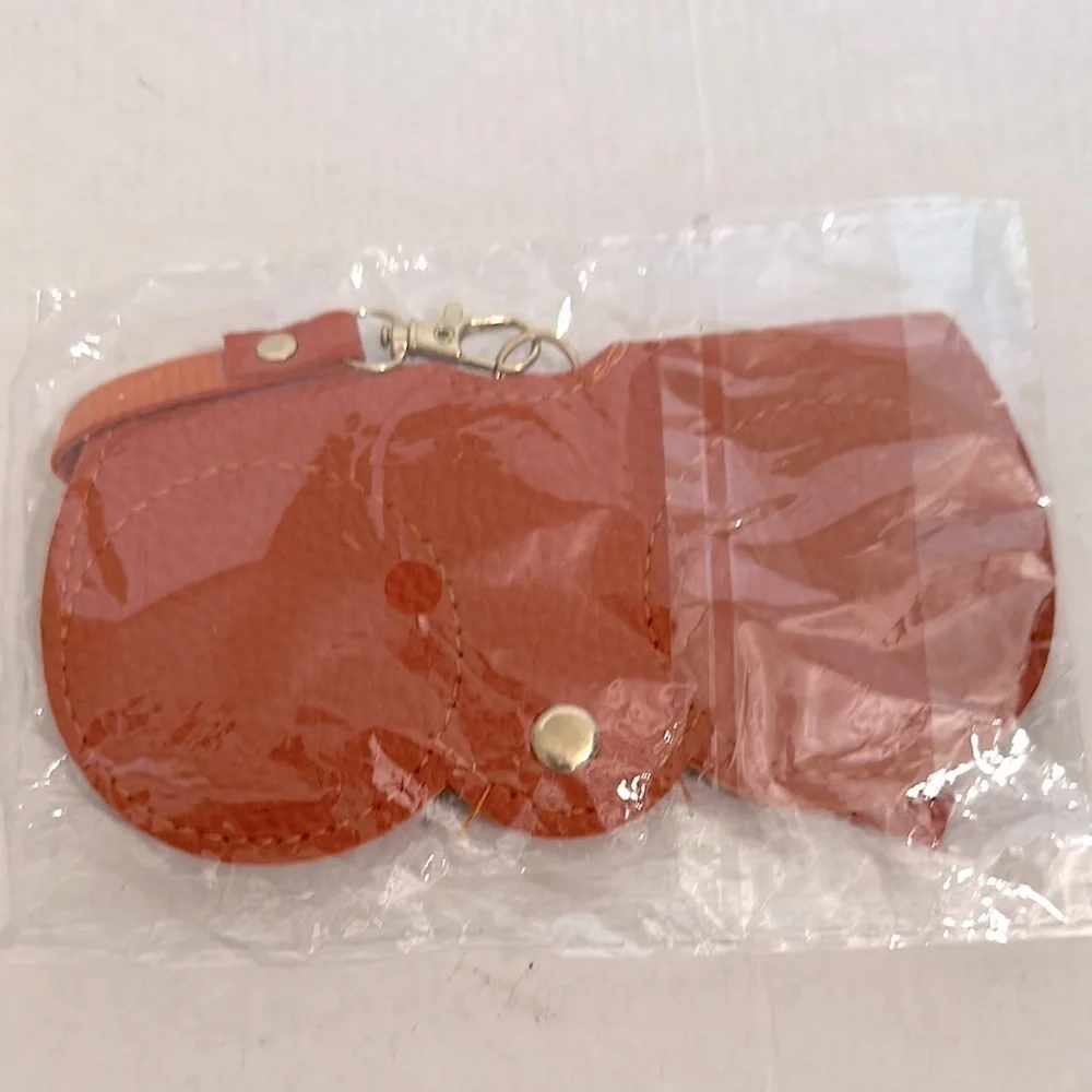Soft Leather like Sunnies Case, purse charm orange